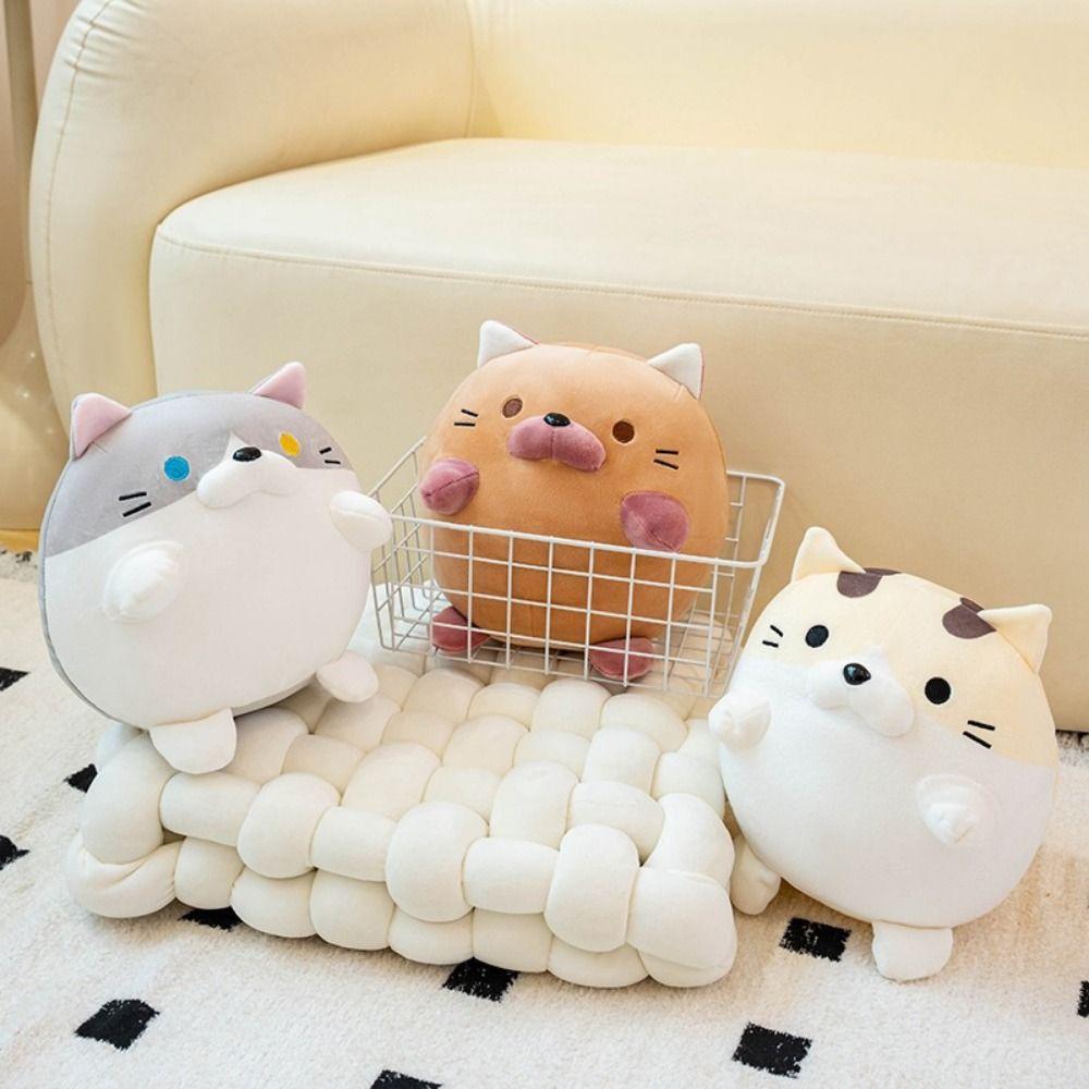 Face Down Kitten Ball Nap Pillow Cat Circular Kitten Ball Plush Pillow  School