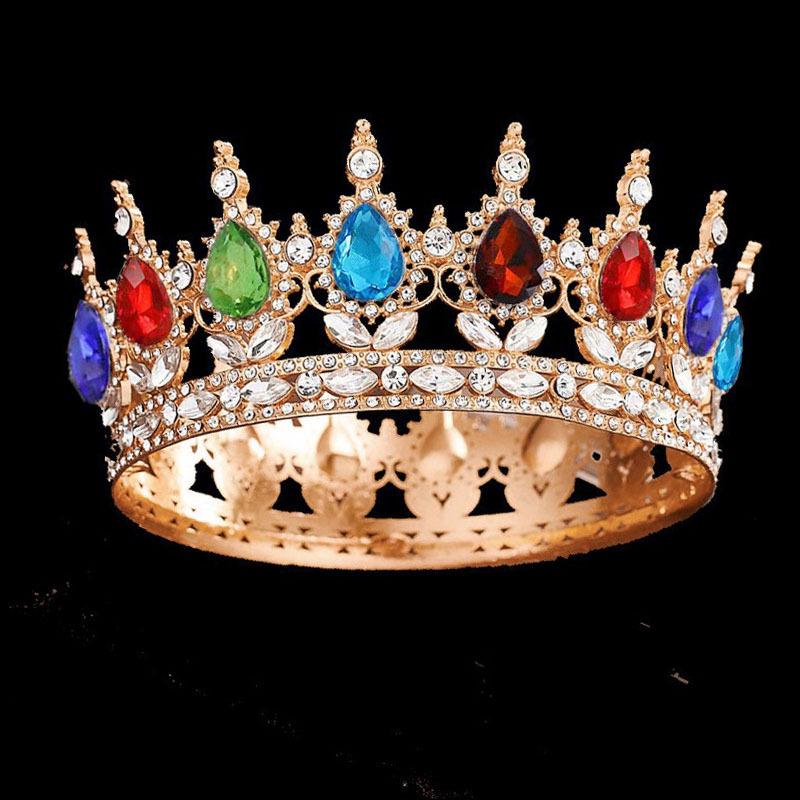 Queen Alloy Full Circle Crown Decoration Accessories Adult Wedding Hair Crown Children's Rhinestone Tiara Crown