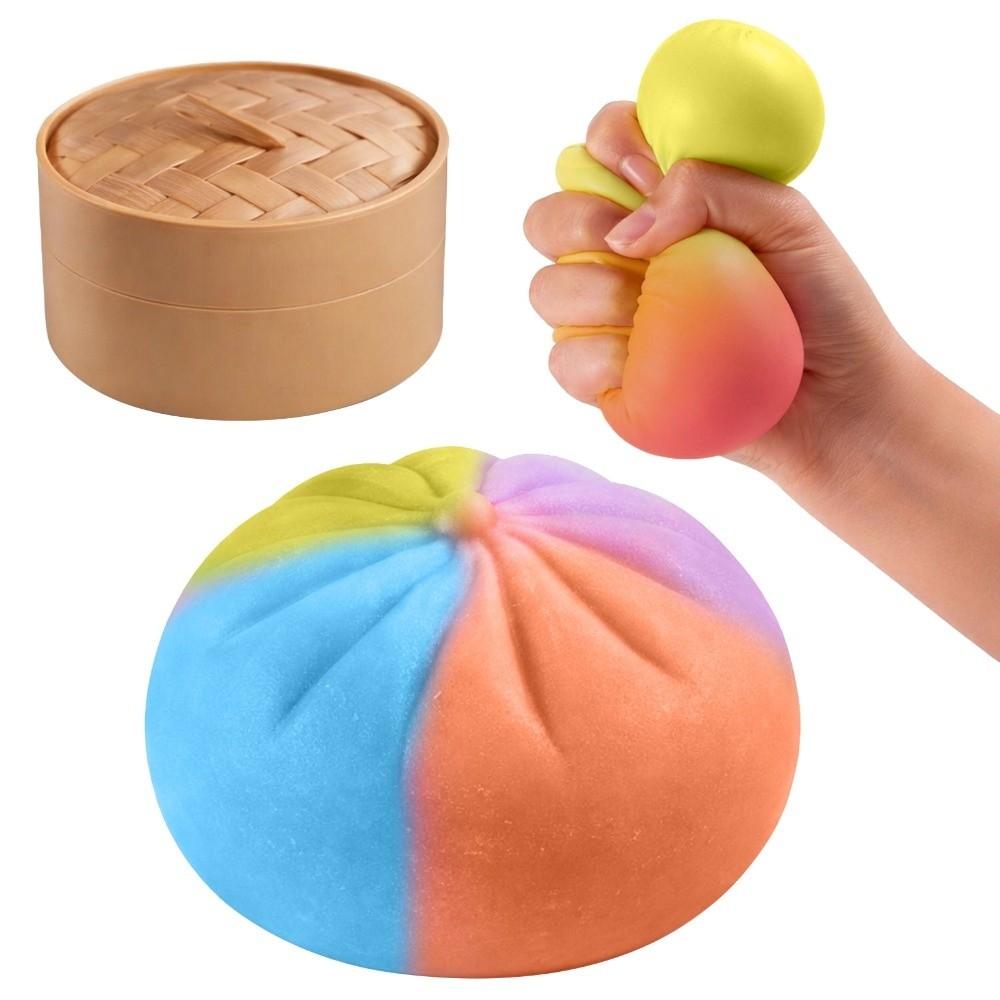 Kolorowe Tęczowe Pierożki Squishy Miękkie Powolna Sprężystość Bułka na Parze Squishy Ściskanie Le Z Parowarem Fidget