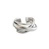 Retroirregular Concave and Convex Wide Ring Casualretro Square Wide Edge Open Ring
