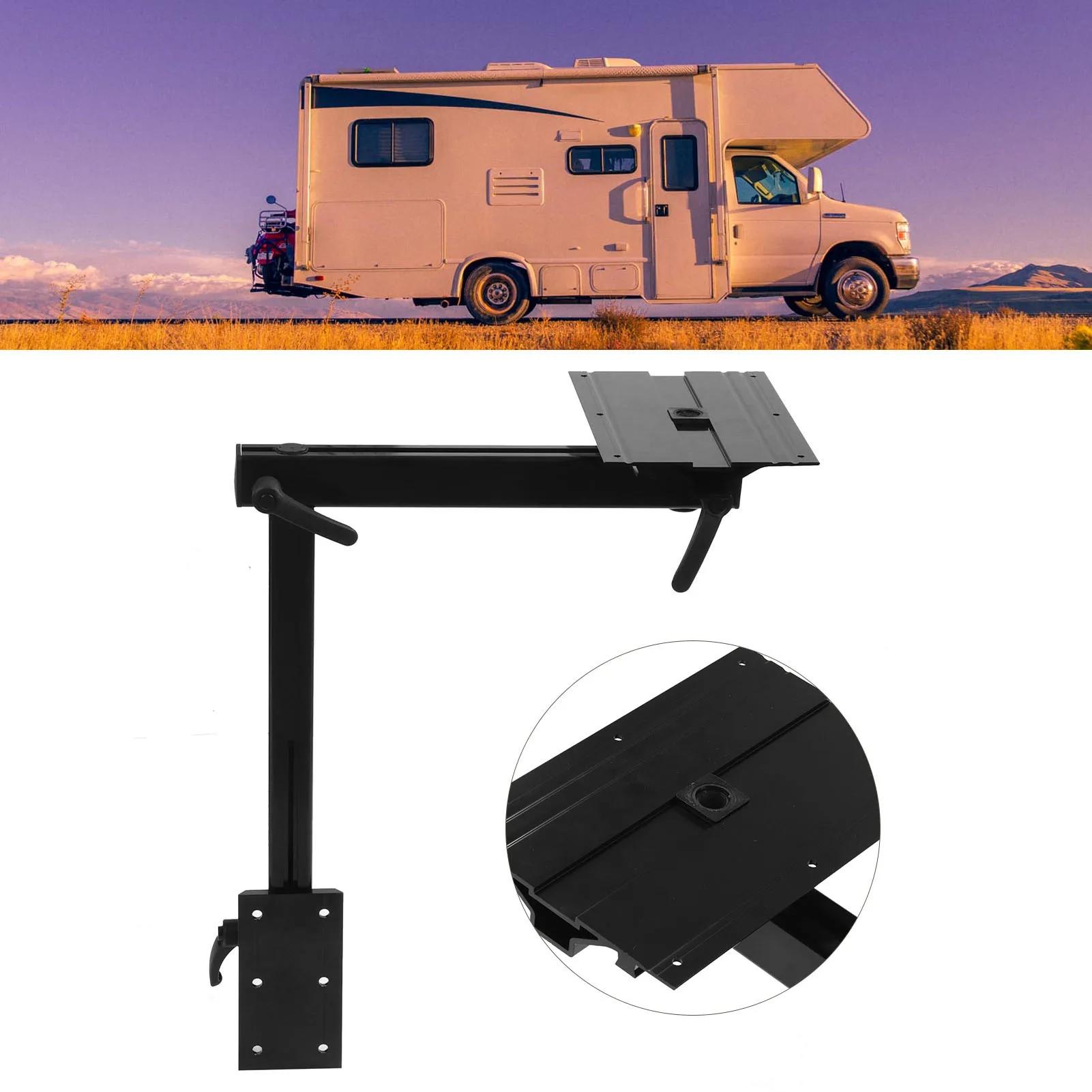360° Rotation Smooth Appearance with Bracket for Motorhome RV Table Leg Base Mount Rust Proof Table Leg Bracket Strong Strength nero