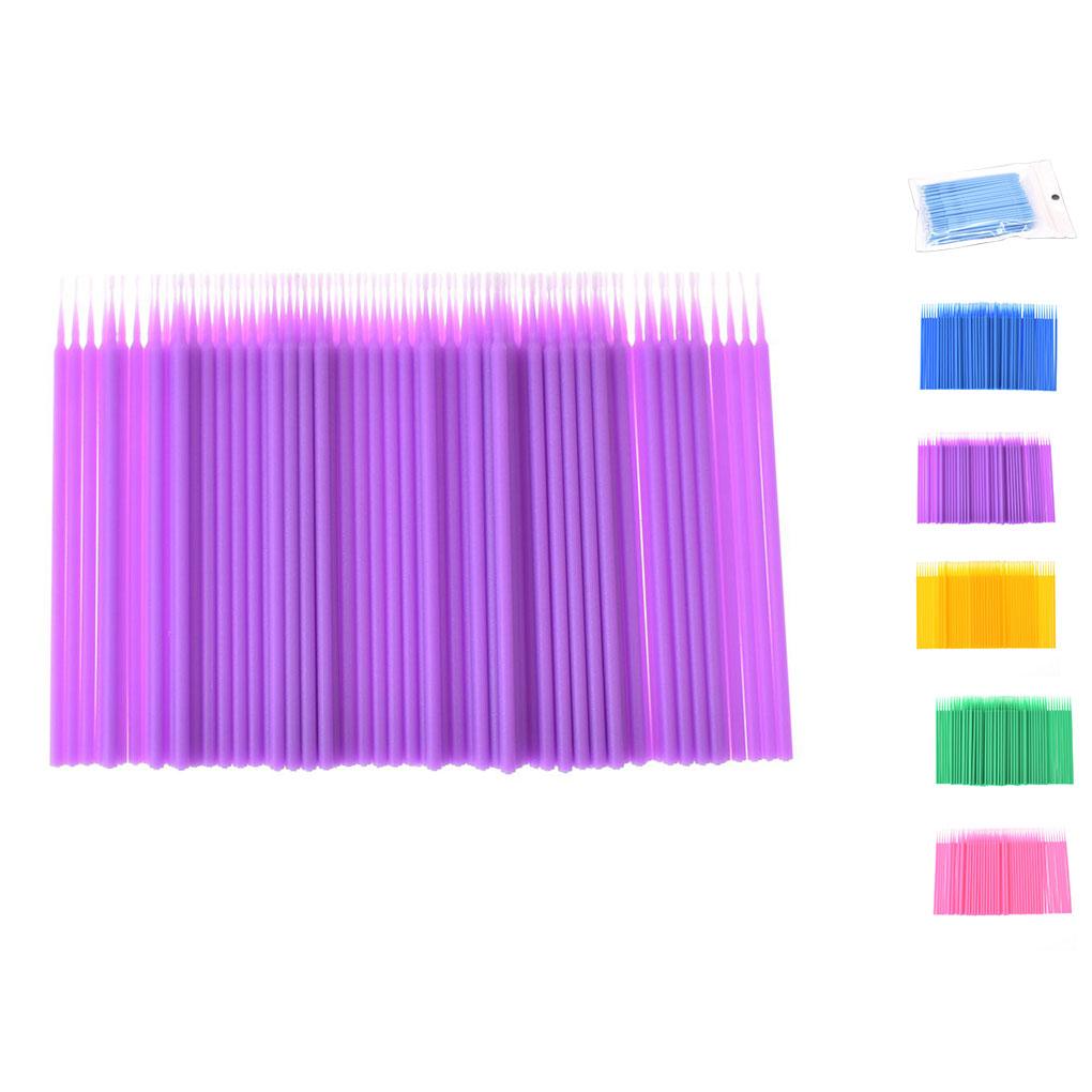 100pcs Double Head Disposable Swab Fiber Buds Plastic Sticks Eyebrow Eyelash Make Up Tools