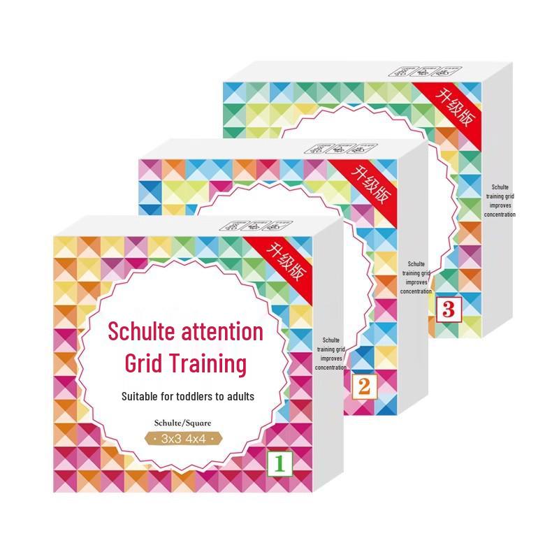 Schulte Grid Attention & Patience Training Cards for 10-Year-Olds