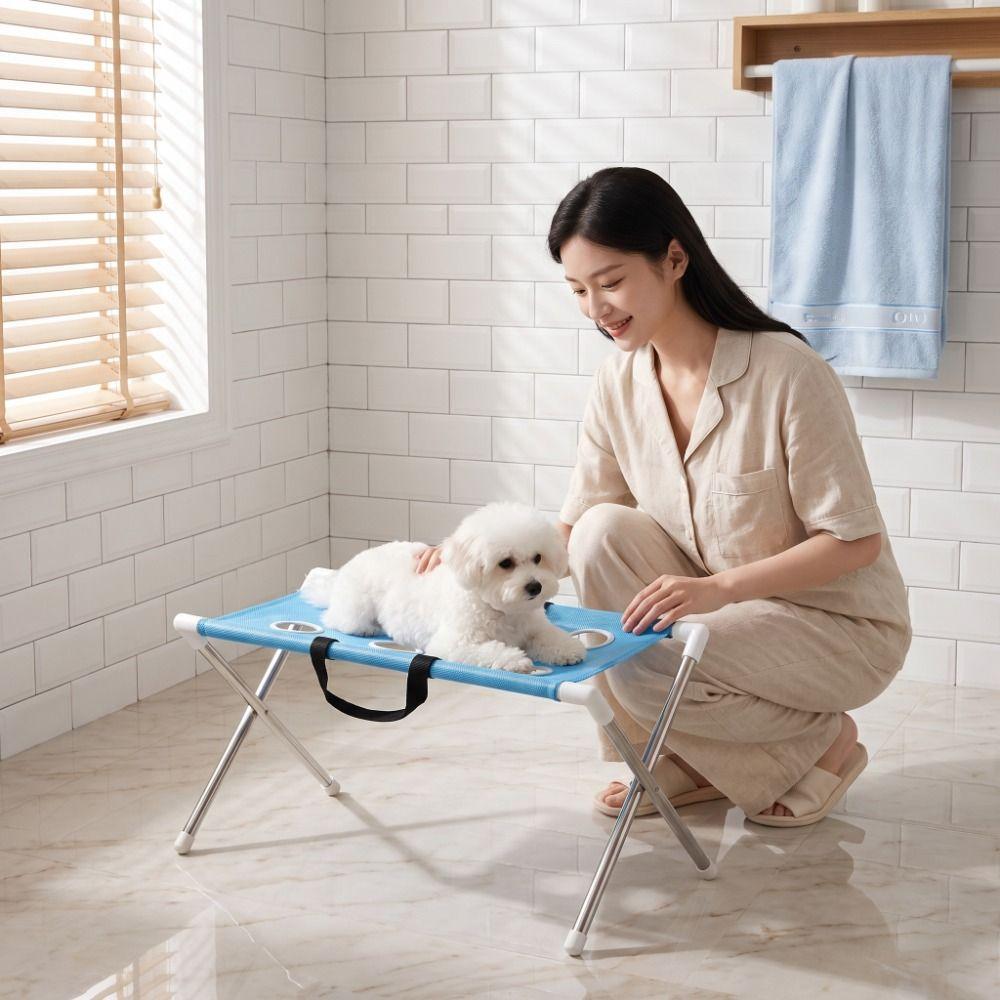Foldable Pet Grooming Table Quick-Dry Mesh Pet Grooming Hammock Mesh Grooming Platform Home Use
