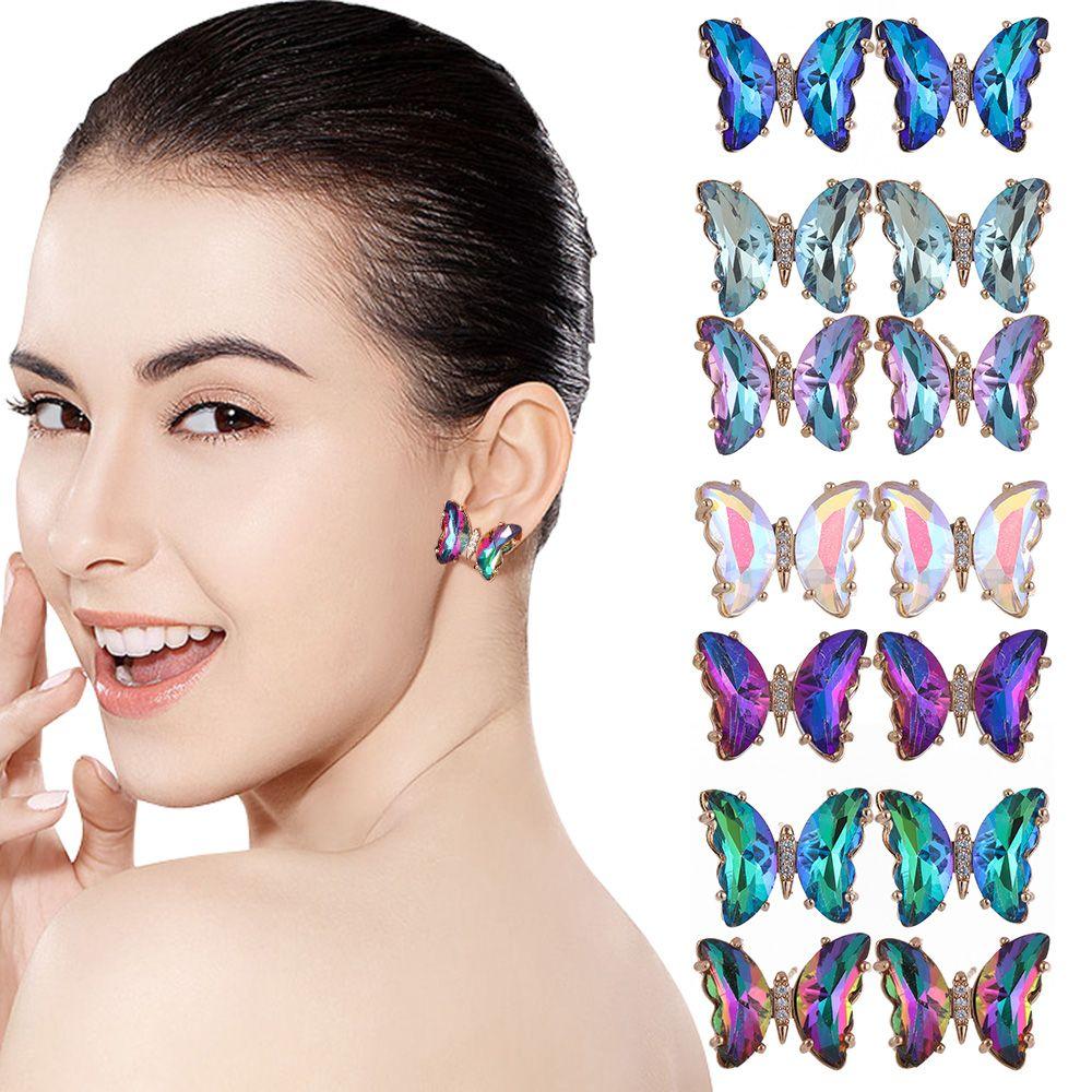 

Цветные ювелирные аксессуары Ретро Серьги-гвоздики Серьги-бабочки Женская мода Украшения для пирсинга