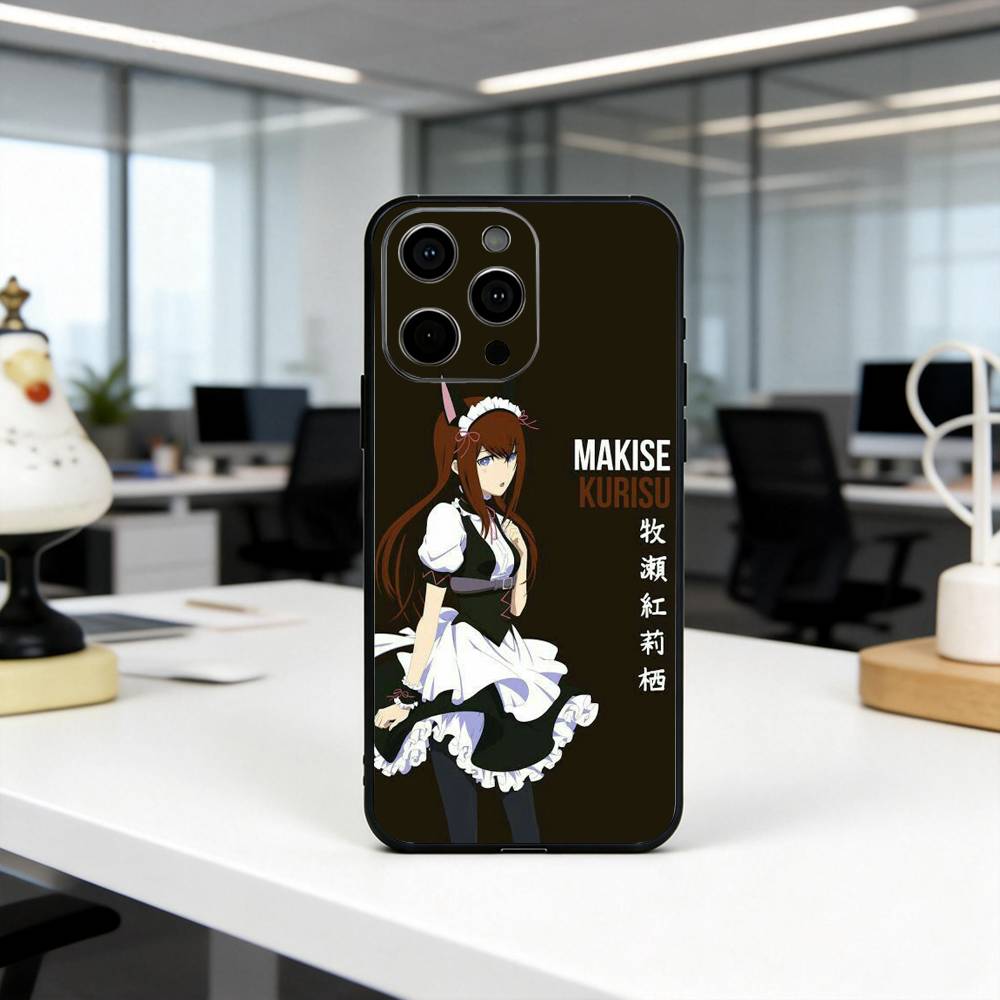 K-Kurisu M-STEINS GATE Makise-es Phone Case For iPhone 17, 16,15,14,13,12,11 Plus,Pro Max, Others Soft Black Cover