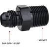 EVIL ENERGY 6AN Male Flare to 3/8" NPT Pipe Fitting Adapter Aluminum Straight Black 4PCS