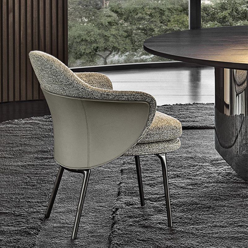 Italian Wrought Iron Small Apartment Home Dining Chairs Designer Bedroom Casual Chair Simple Balcony Coffee Backrest Armchair