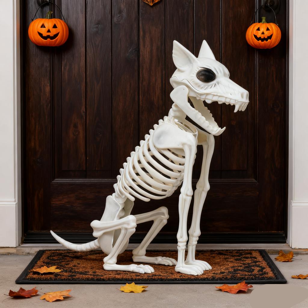 Halloween Skeleton Animal Decoration,/Dog/Bird/Rat/ -N-Stay Animal Skeletons,Plastic Bones Indoor Outdoor Decor Party Favors Graveyard Decorations