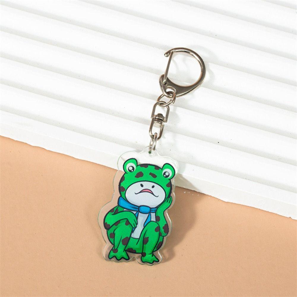 Keyring Animal Frog Pendent Frog Silent Frog Keychain Frog Acrylic Keychain Schoolbag Pendant