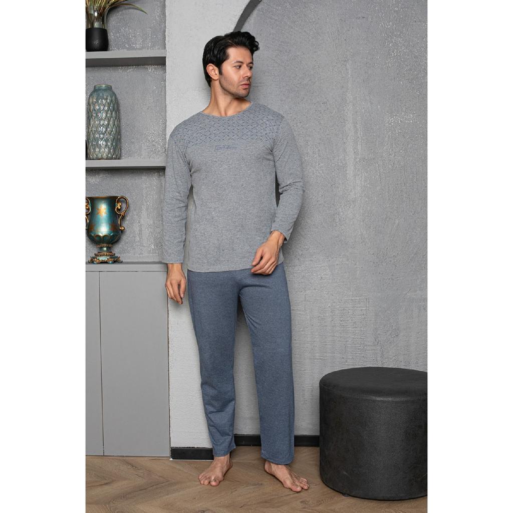 Meeste Coton Puuvillane Pikkade Varrukatega Pidžaamakomplekt Hooajaline Toode