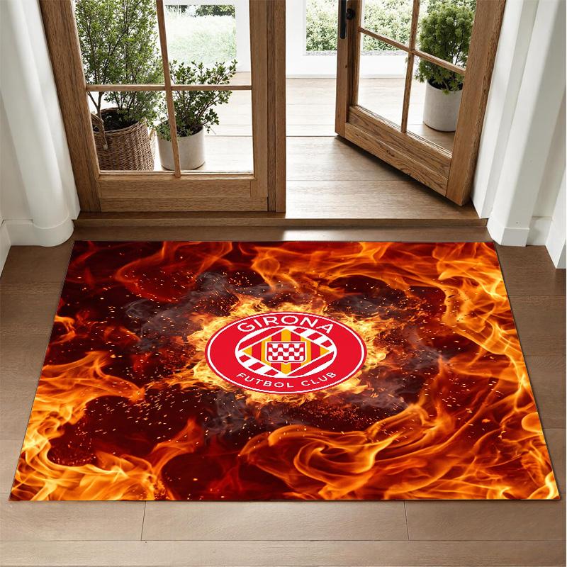 Girona FC Design Crystal Velvet Rug Soft Decorative Mat for Bedroom Entrance