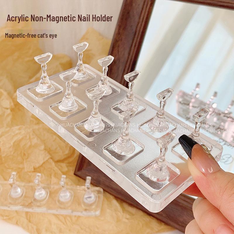 Transparent Chess Piece Acrylic Nail Art Practice Stand (Magnetic-Free)