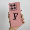 For Xiaomi 14T Pro Case Xiaomi 14T Pro Cover Mi 14T Pro Luxury Initial Letters Square Phone Case Matte Shockproof TPU Back Cover