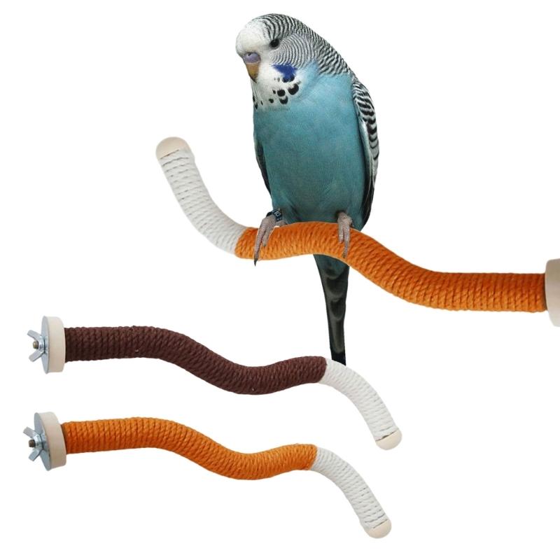 2er-Pack Papageien Sitzstangen Krallen Schleifen Flexibler Haustier Vogel Sitzstock für Nymphensittiche, Kakadus, Loris, Aras