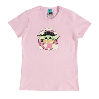 Star Wars The Mandalorian Womens/Ladies Grogu Puff Print Fitted T-Shirt