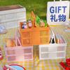 Zusammenklappbarer Picknickkorb, stapelbare Aufbewahrungsbox, Einkaufskorb aus Kunststoff mit Griffen für den Außenbereich