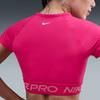 Nike Dri-Fit Short Sleeve Letter Logo Cropped Top Women tops HV3673-666