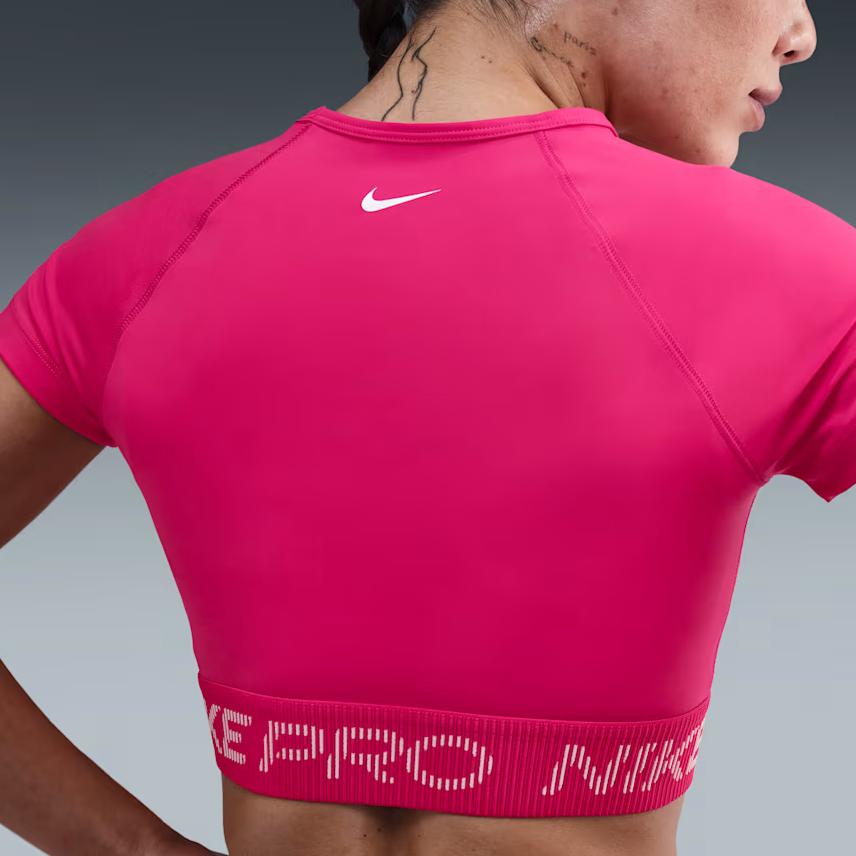 Nike Dri-Fit Short Sleeve Letter Logo Cropped Top Women tops HV3673-666