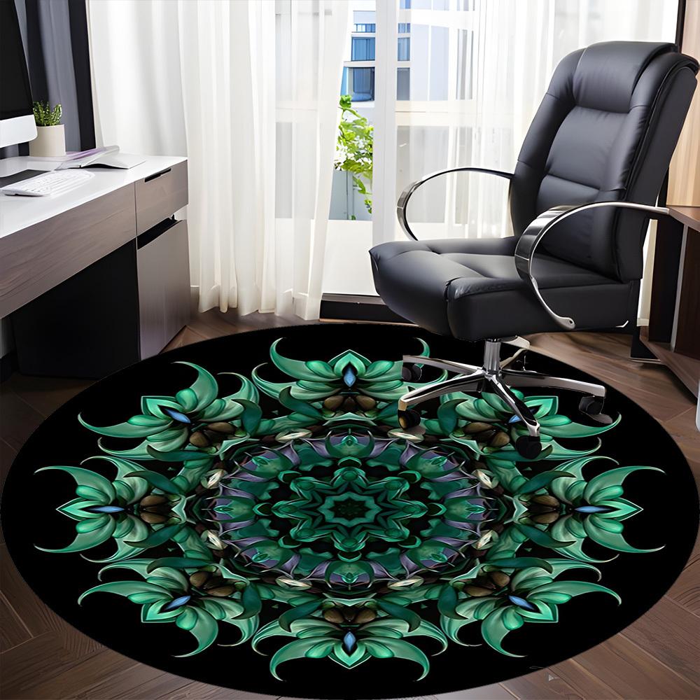 1pc Kaleidoscope Chair Carpet for Office, Non slip, Soft and Durable Office Rug
