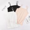 White Slim Fit Spaghetti Strap Vest for Women - Summer 2021 Sexy Solid Color Top