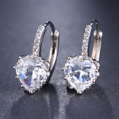 Heart-Shaped Zircon Earrings for Women - Korean Trendy and Fresh Style (FD24679717).