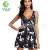 Swimsuit women's new large size conservative crane print sexy bikini one-piece swimsuit