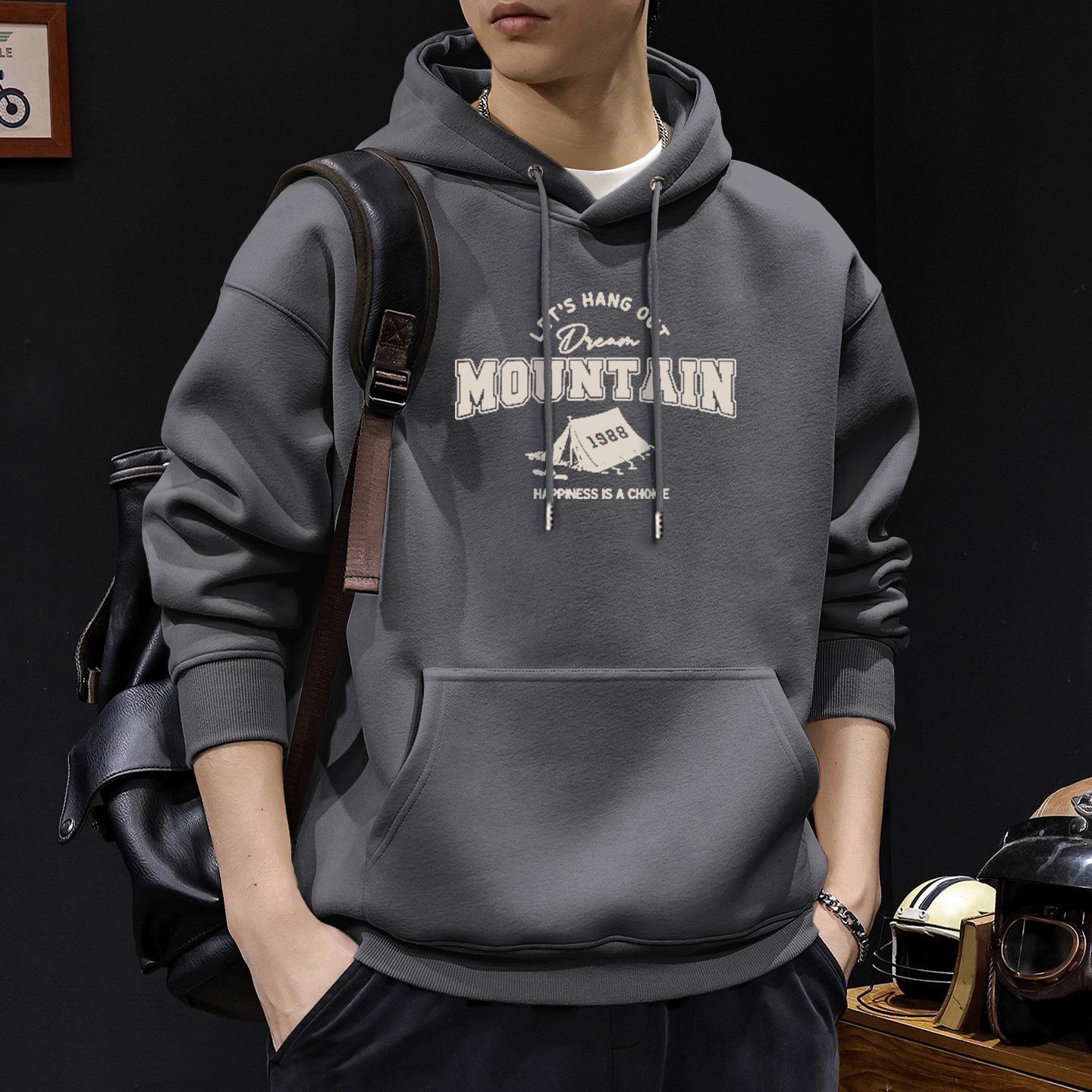 Men s Heavyweight Fleece-Lined Autumn Hoodie - Plus Size Casual High-End Jacket M (115-140 lbs)