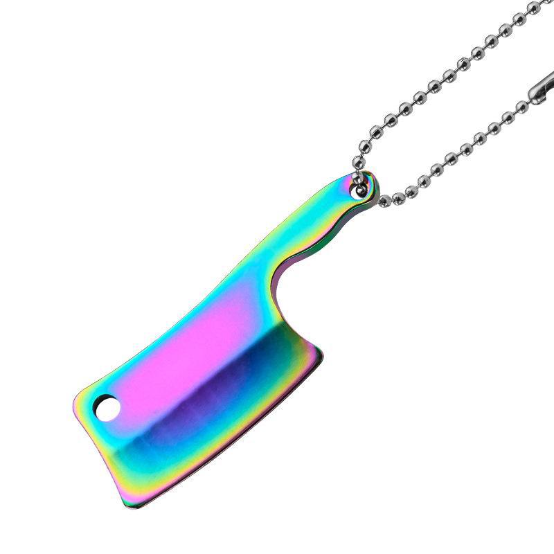 Mini Kitchen Knife 420 Stainless Steel Wooden Handle Pocket Finger Knife Collection God Of Wealth To Gift Pendant Holster Knife