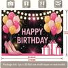 Birthday Celebration Party Banner, Polyester Photo Backdrop for Home Room Wall Decor and Gifts