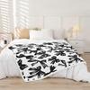 GUOYU Blanket Bowknot Kids Throw Blanket Queen Size Dreamy Princess Style Flannel Blanket Black Bow Knot Cartoon Kawaii Bowknots Bedroom