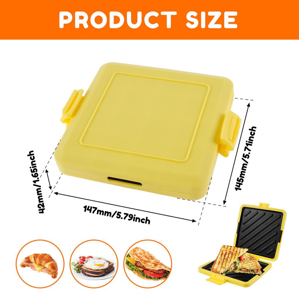 Microwave Sandwich Maker Microwave Toaster Microwave Grilled Cheese Maker Microwave Grill Crispy for Travel,Office,Dorm,Home