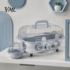 Portable Travel Cage Hamster with Tunnel, Transparent House Running Wheel Pet Playpen Accessories And Water Dispenser, 2-Tier Habitat for Small