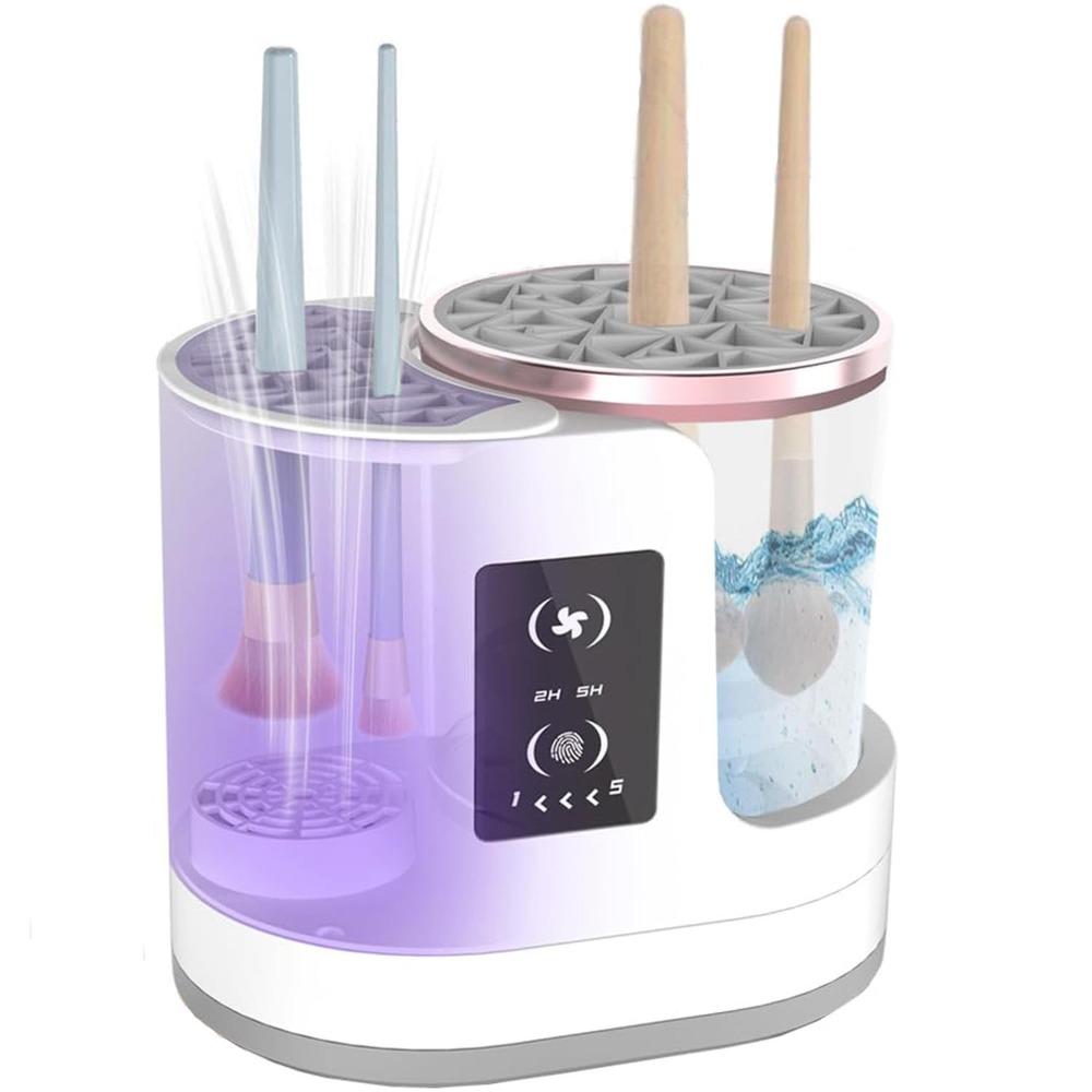 Electric makeup brush cleaner with automatic drying function, portable makeup brush cleaner