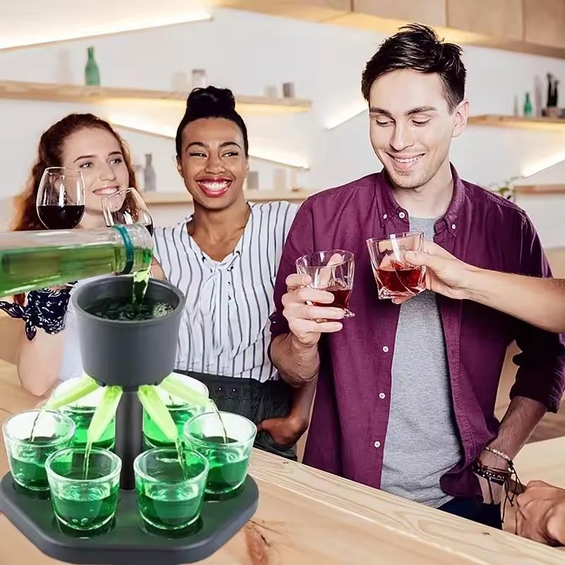 6 Shot-Gläser Spiele Spender Wein Whisky Bier Wein Spirituosen Spender Barzubehör Party Spiele Trinkwerkzeuge Glas Spender 5