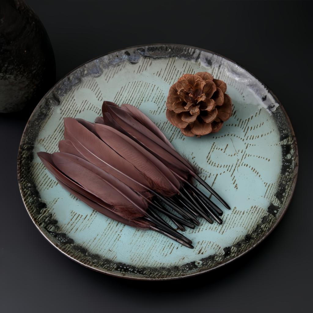 100Pcs Blue Goose Feathers 10-15cm Natural Dyed Feather for Wedding Decoration Party DIY Crafts Halloween Costume Supplies