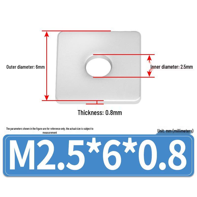 304 Stainless Steel Thickened Square Flat Washers M4-M24