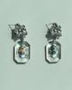 Lovuee Square Cut Glass Cameo Earrings