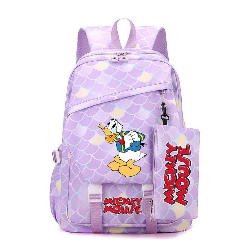 3 Piece School Backpack Set for Students Large Capacity Oxford Cloth Schoolbag with Shoulder Strap and Pencil Case