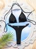 2025 Pearl Tie-Up Triangle Bikini - European & American Style