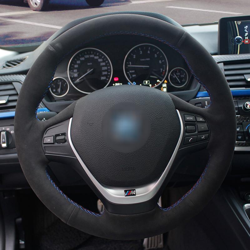 Autolenkrad aus schwarzem Wildleder, echtes Leder für BMW F20 F21 F22 F23 F30 F31 F34 F32 F33