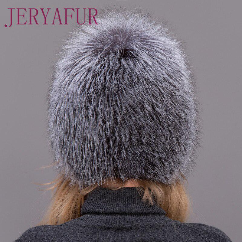 JERYAFUR Russian style women's winter imitation fox fur hat, ecological fur with lining, suitable for cold winter