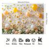 Lebendiger Gänseblümchen- und Ballon-Hintergrund Gelbe Weiße Blumenszene Fotografie Hintergrundtuch
