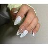Artificial Nail French Almond Transparent Wings Phototherapy Nails Fake Nails Set With Glue Reusable Press on nails