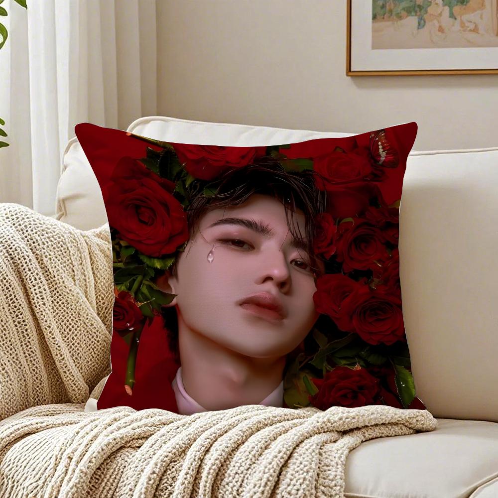 Fit for Chinese Star Fans Gift CCai Xukun Cushion Cover Linen Pillowcase Soft  for Sofa Bed Home Room Decor