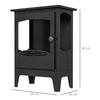 Camino a etanolo da appoggio stile contemporaneo con circa. Serbatoio da 1,2L copertura 25 m² 39 x 26 x 54 cm nero