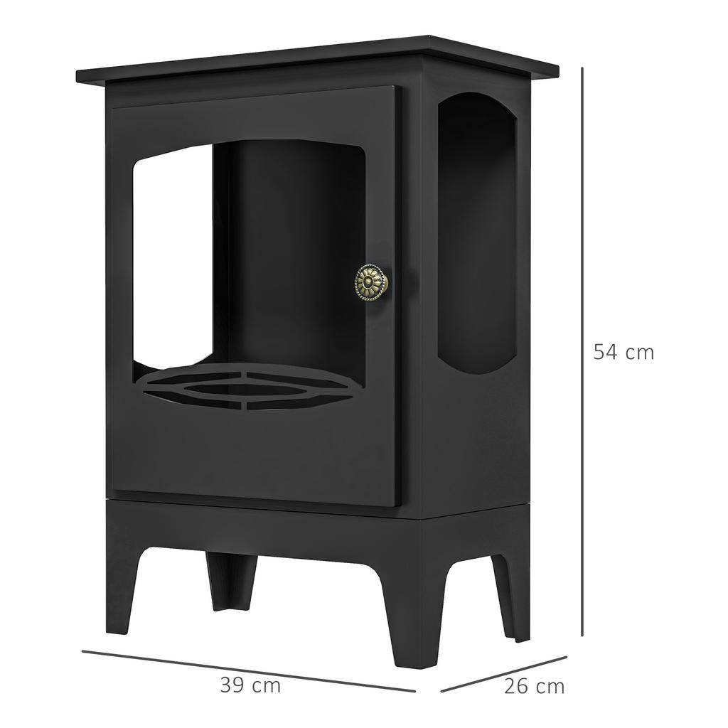 Camino a etanolo da appoggio stile contemporaneo con circa. Serbatoio da 1,2L copertura 25 m² 39 x 26 x 54 cm nero