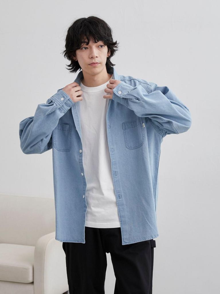 Cohen C.DENIMS Denim Regular Collar Shirt, 75106020256, 7150, LT.BLUE (71), Medium