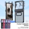 For Motorola Razr Ultra 2025 / Razr Ultra 2026 with Built-in Screen Protector,Ring Holder Hinge Protection Rugged Case Translucent Matte Cover-Black