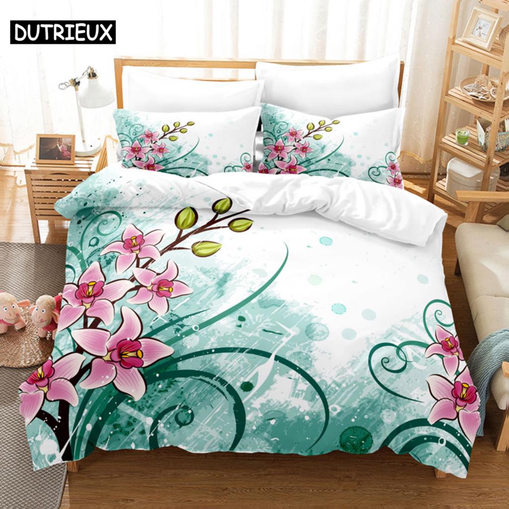 Flower Duvet Cover Set King Size 230X260 Single Double Bed Quilt Covers Pillowcase 3D Queen Bedding Sets Full Twin 2PCS 3PCS New